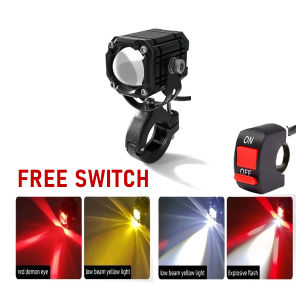 [Free Switch] A Pair Motorcycle Led Light With Flash 4 Modes Driving light With Led Chip Light Waterproof