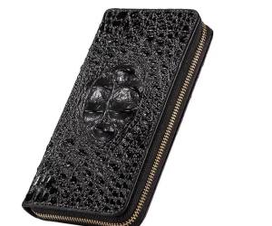 LZD  New European and American Crocodile Pattern for Men Wallet  PU Clutch   Long Multiple Card Slots Wallet Wallet Clutch