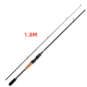 Black Fishing Rod 1.8-2.1M Wooden Handle Straight Handle Plug-in Rod Applicable To All Water Areas