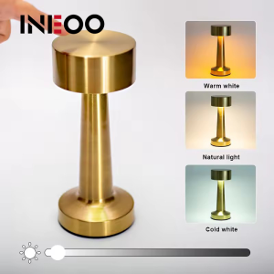 INEOO Retro LED Table Light Touch Sensor Rechargeable 3 Color Adjustable Desk Lamp Bedside Creative Ambient Light Bar Hotel