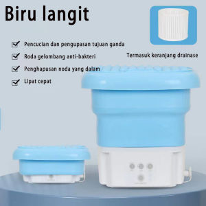 READY STOCK Mesin Cuci Mini Lipat 8L Portabel Mesin Cuci Otomatis Lipat dengan Pengering Pakaian Sterilisasi Mesin Cuci Kapasitas Kecil untuk Kaus Kaki Pakaian Dalam