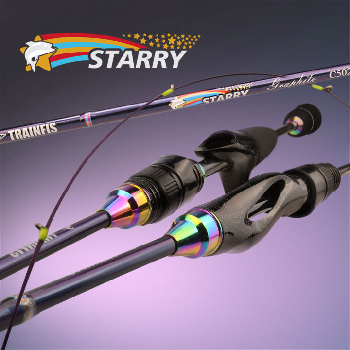 TRAINFIS】68G!!! STARRY Ultralight Rod 2-8LB 1.37m/1.5m/1.68m/1.8m/1.98m UL  Full Carbon Rod Spinning Rod Baitcasting Rod Light Fishing Rod Prawn Rod