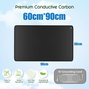 Grounding Mat for Sleep Pain Relief Earthing Therapy Mat with Conductive Carbon Fiber Indoor Grounding Pad for Home Office Wellness Muscle Recovery