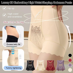 Luxury 3D Embroidery High Waist Shaping Abdomen Pants Seamless Tummy Control  Body Shaping Womens Pants Large Size 高奢刺绣款无痕收腹裤