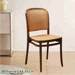 MANDA Rattan Chair Rattan Plastic Chair with Back Stackable Chair Desk Chair Coffee Chair Lounge Chair
