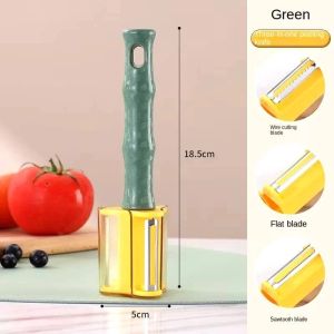 New 3-in-1 Multifunctional Kitchen Peeler with Safety Cover Stainless Steel Blade Kitchen Fruit & Vegetable Tool