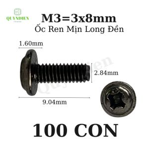 Ốc vít ren mịn M3x8mm đầu long đền dài 8mm -LinhKien HD audio