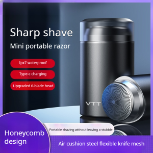 Mini portable razor small steel  electric razor washable sixblade rechargeable razor