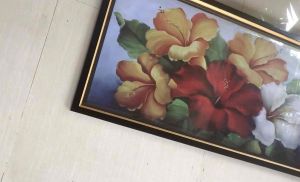 Hiasan Dinding Cetak Gambar Bunga indah plus bingkai uk:50cm x 100xm