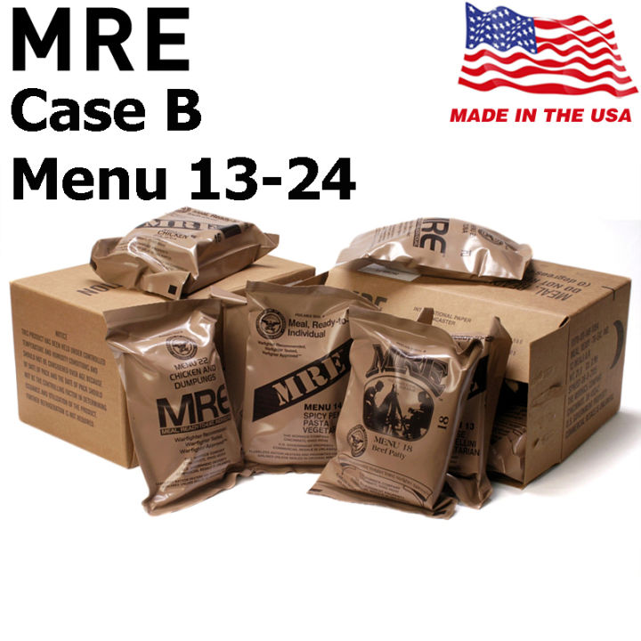 +พร้อมส่ง+ MRE USA Case B มีให้เลือก MENU 1324 อาหารฉุกเฉินทหารกองทัพสหรัฐอเมริกา Meal Ready to