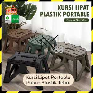 Kursi Lipat Portable Aesthetic Serbaguna - Foldable Chair Stool Tebal Multifungsi Praktis Berkemah Piknik Memancing