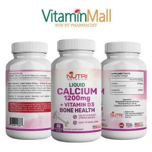 Nutri Botanics Liquid Calcium 1200mg + Vitamin D3 - High Absorption Bone Health & Osteoporosis Support (60s)