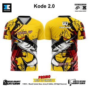 jersey mancing lengan panjang terbaru bisa pakai desain sendiri satuan gratis nama dan logo Kode 2.0