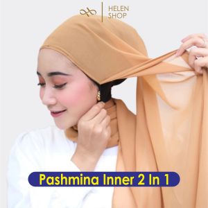 PASHMINA INNER 2in1 Ceruty Babydoll Kerudung Pasmina Plus Ineer Terbaru Hijab Pashmina Inner
