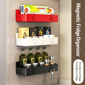 Quivlox Kitchen Magnetic Fridge Shelf Strong Refrigerator Side Space Saving Organizer Rak Magnet