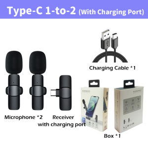 【Ready Stock】K9 Wireless Lavalier Microphone Portable Audio Video Recording Lapel Mic For Phone Android DSLR Camera Vlog Live