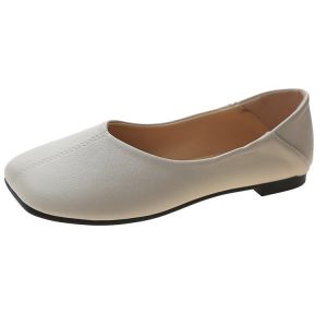 Free Shipping WomenS Single Shoes 2026 Spring/Autumn New Collection Square-Toe Shallow-Mouth Casual Flat Shoes Versatile For Two Different Styles