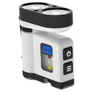 AE New 10LEDtorch USB Rechargeable Digital Display Outdoor Red-Blue Warning Portable Magnetic Work Light