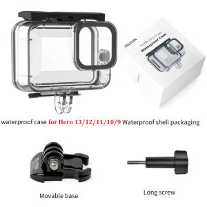 ซองกันน้ำสำหรับ GoPro Hero 13/12/11/10/9สีดำ-3แพ็คตัวกรองดำน้ำมีสีแดงม่วง-รองรับ60เมตร/196FT ใต้น้ำดำน้ำตื้นดำน้ำลึก