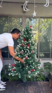 4/5/6/7FT Christmas Tree Christmas Decorations for Home Xmas Tree with Berry Pinecone Ornaments