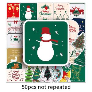 50 cái hoạt hình dễ thương ban đầu giáng sinh Doodle Sticker Santa Claus giáng sinh cây trang trí ngày lễ phương Tây Sticker