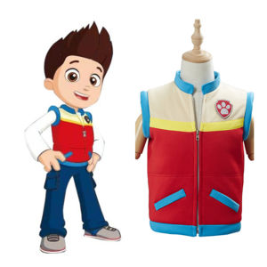Paw Patrol Anime Captain Ryder Cosplay Costume Kids Boy Girl Jacket Vest Sleeveless Zipper Child Coat Xmas Gift