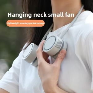 New Hanging Neck Fan Portable Cooling Fan Air Cooler Mini Rechargeable Electric Fans USB Leafless Bladeless Neckband