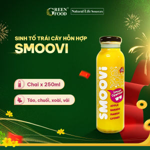 Nước Ép Trái Cây SMOOVI vị Xoài Vải | Chai thuỷ tinh 250ml - 100% nghiền từ trái cây tươi nhập khẩu chính hãng từ Úc không hương liệu nhân tạo