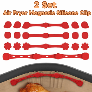 OKDEALS01 2 Set Reusable Air Fryer ic Silicone Clip Heat-resistant Non-Scratch Air Fryer Buckle Multi-functional Removable Baking Paper Fixation Device Baking