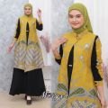 777 GAMIS MEISYA 2 IN 1 ADA DALAMAN JETBLACK OUTER BATIK. 
