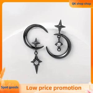 ✨QK shop✨ Crystal Earrings Star Moon Design Pendant Eardrop For Women Stud Trendy Dangle Earrings