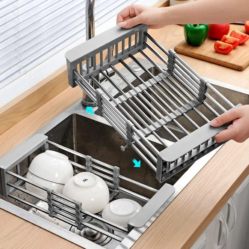 Stainless Steel Adjustable Telescopic Kitchen Insert Storage