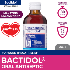 Bactidol Oral Antiseptic Gargle 60ml : for sore throat relief makating lalamunan