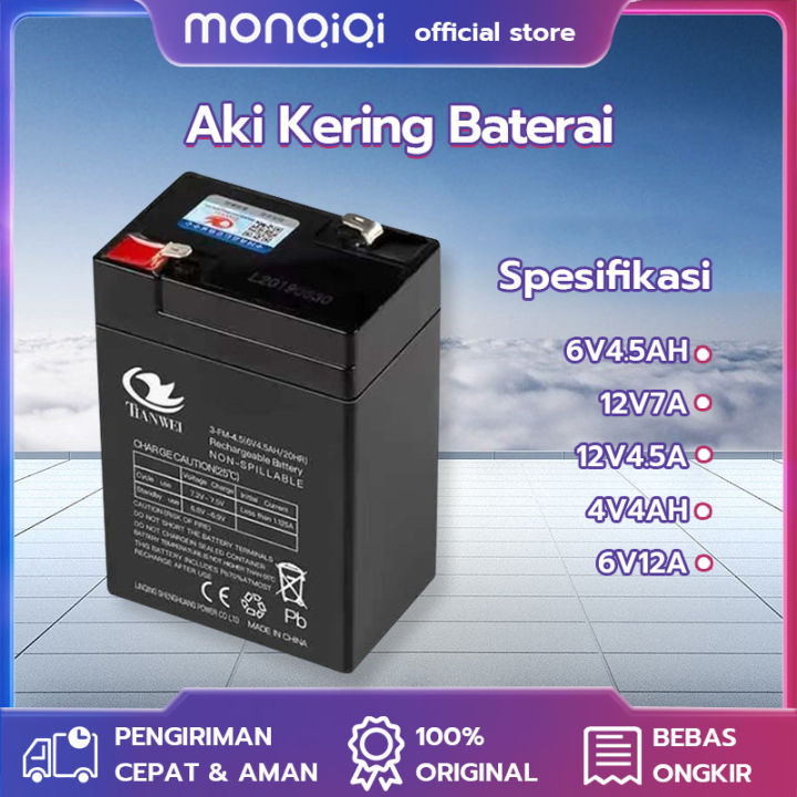 EELIC AKI-6V4.5AH HITAM AKI KERING6 Volt 4.5 Ah UNTUK MENYUPLAI ARUS
