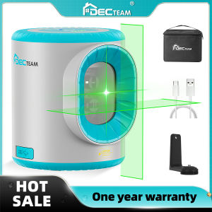 Decteam 2 lines Self-leveling Laser Level Rechargeable Li-ion Battery Green/Red Beam with Pulse Mode & Tripod laser Tool DS011