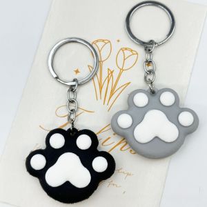 JOYNCLEON Chân Mèo dễ thương Keychain PVC mềm phim hoạt hình Keyring cho món quà Túi ô tô trang trí nội thất