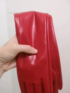 BOLERO GLOVES Female Shine Leather Silver Faux Sheepskin Short Tops Women PU Gloves Nightclub Party Cosplay