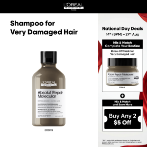 LOreal Professionnel Serie Expert Absolut Repair Molecular Shampoo for Damaged and Color Treated Hair 300ml