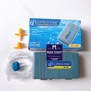 (Tặng 4 món) Máy Sủi Oxi Pin Cho Hồ Cá Cảnh VS-960 Chưa Có Pin Đề Phòng Cúp Điện
