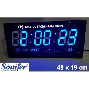 SONIFER Jam Dinding Digital FREE REQUEST NAMA LED Clock 48 x 19 cm