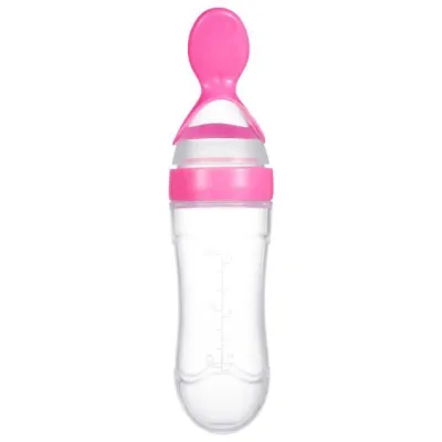 Botol Dot Silicone sendok makan bayi / Botol Dot Silikon Praktis / Silicone Baby Spoon Dispenser / Botol Sendok MPASI / Botol Sendok Makan Bubur Bayi A-05