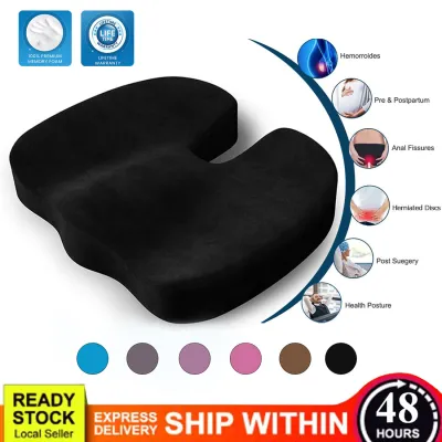 Coccyx Seat Cushion Orthopedic Luxury Chair Pillow 100% Memory Foam For Back Pain Relief & Sciatica & Tailbone Pain Back Support - Ideal Gift For Home Office Chair & Car Driver Seat Pillow