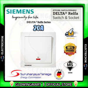 SIEMENS DELTA® Relfa SERIES 20A/32A/45A 1GANG & 1GANG 2WAY DOUBLE POLE SWITCH NEON INDICATOR SIRIM