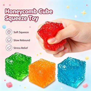 Slow Rebound Honeycomb Cube Squeeze Toy Sensory Fidget Squishy Stress Relief for Children Adults