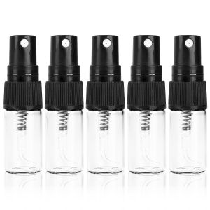 【♡Lovely girls house♡】5Pcs 2/3/5/10ml Portable Transparent Glass Mist Spray Bottle Household Travel Empty Container Perfume Bottle