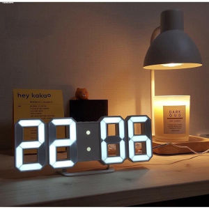 3D Digital Clock Smart Alarm Clock LED Kitchen Desktop Alarm Clock Temperature Clock Wall Decoration