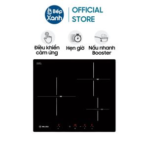 Bếp Từ 3 Vùng Nấu Malloca MI 593 BN - Công Suất 6000W - Mặt Kính Schott Ceran (Đức) - Hẹn Giờ 99 Phút Tiện Lợi - Báo Dư Nhiệt - Xuất xứ Châu Âu- Hàng Chính Hãng