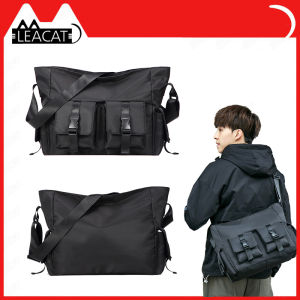 Leacat กระเป๋าผู้ชายทรงคนส่งเอกสารกระเป๋าสะพายไหล่สําหรับนักธุรกิจชายกระเป๋าสะพายคาดลําตัวกันน้ําได้