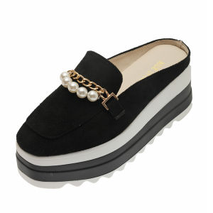 Elegant Chain Womans Wedges Shoes Slip on 7cm Heels Casual Girls Wedges Size 35-42