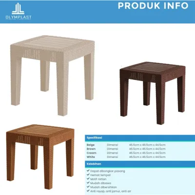 Meja Kopi Olymplast Coffee Table Rattan OCT R Meja Rotan Meja Plastik Meja Anak Tamu Teras Olymplast